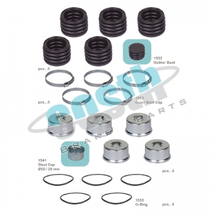 Caliper Outer Boots & Steel Caps Repair Kit 50-1004